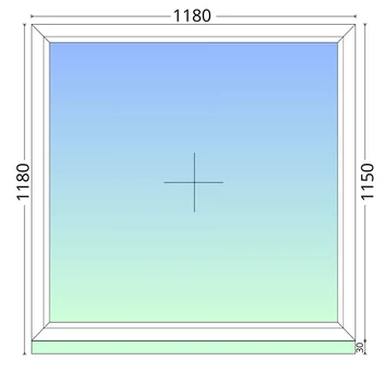 120x120cm, fix, kétrétegű üvegezésű, fehér EkoSun 70 műanyag ablak
