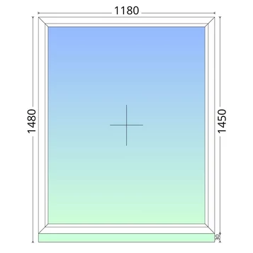 120x150cm, fix, kétrétegű üvegezésű, fehér EkoSun 70 műanyag ablak