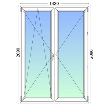 150x210cm, háromrétegű üvegezésű, fehér műanyag erkélyajtó
