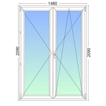 150x210cm, kétrétegű üvegezésű, fehér műanyag erkélyajtó