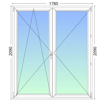 180x210cm, kétrétegű üvegezésű, fehér műanyag erkélyajtó