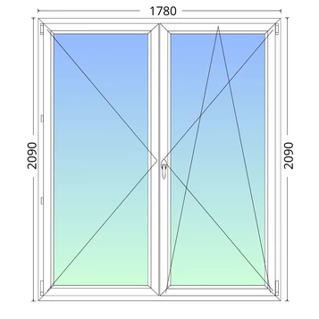 180x210cm, háromrétegű üvegezésű, fehér műanyag erkélyajtó