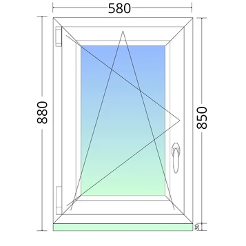 60x90cm, háromrétegű üvegezésű, fehér műanyag ablak 60x90cm, háromrétegű üvegezésű, fehér műanyag ablak