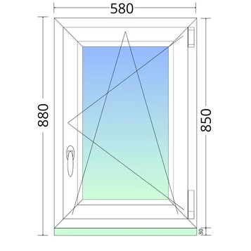 60x90cm, bukó-nyíló, jobbos, háromrétegű üvegezésű, fehér Green EVO 76 műanyag ablak
