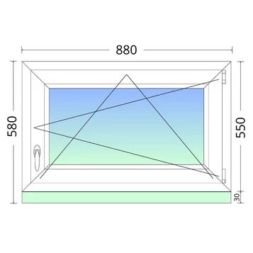 90x60cm, kétrétegű üvegezésű, fehér műanyag ablak 90x60cm, kétrétegű üvegezésű, fehér műanyag ablak