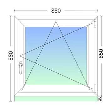 90x90cm, kétrétegű üvegezésű, fehér műanyag ablak 90x90cm, kétrétegű üvegezésű, fehér műanyag ablak