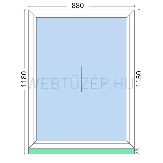 90x120cm, fix, kétrétegű üvegezésű, fehér EkoSun 70 műanyag ablak