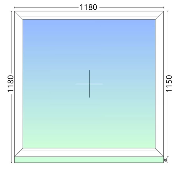 120x120cm, fix, kétrétegű üvegezésű, fehér EkoSun 70 műanyag ablak