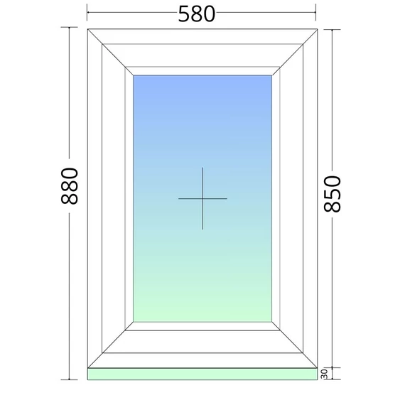 60x90cm, fix, háromrétegű üvegezésű, fehér Green EVO 76 műanyag ablak