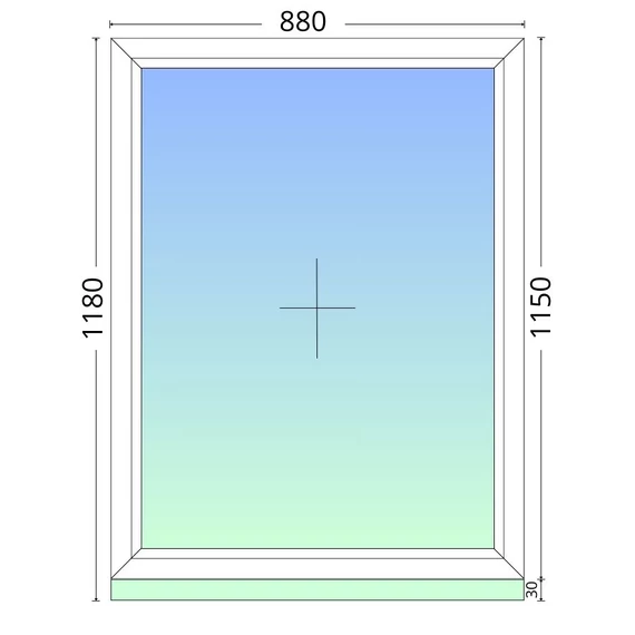 90x120cm, fix, háromrétegű üvegezésű, fehér Green EVO 76 műanyag ablak