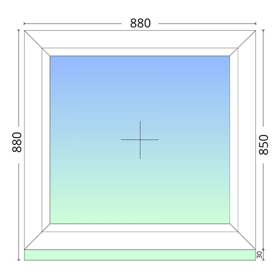 90x90cm, fix, kétrétegű üvegezésű, fehér EkoSun 70 műanyag ablak