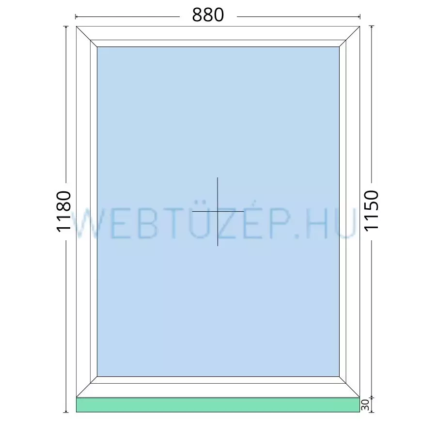 90x120cm, fix, kétrétegű üvegezésű, fehér Active műanyag ablak