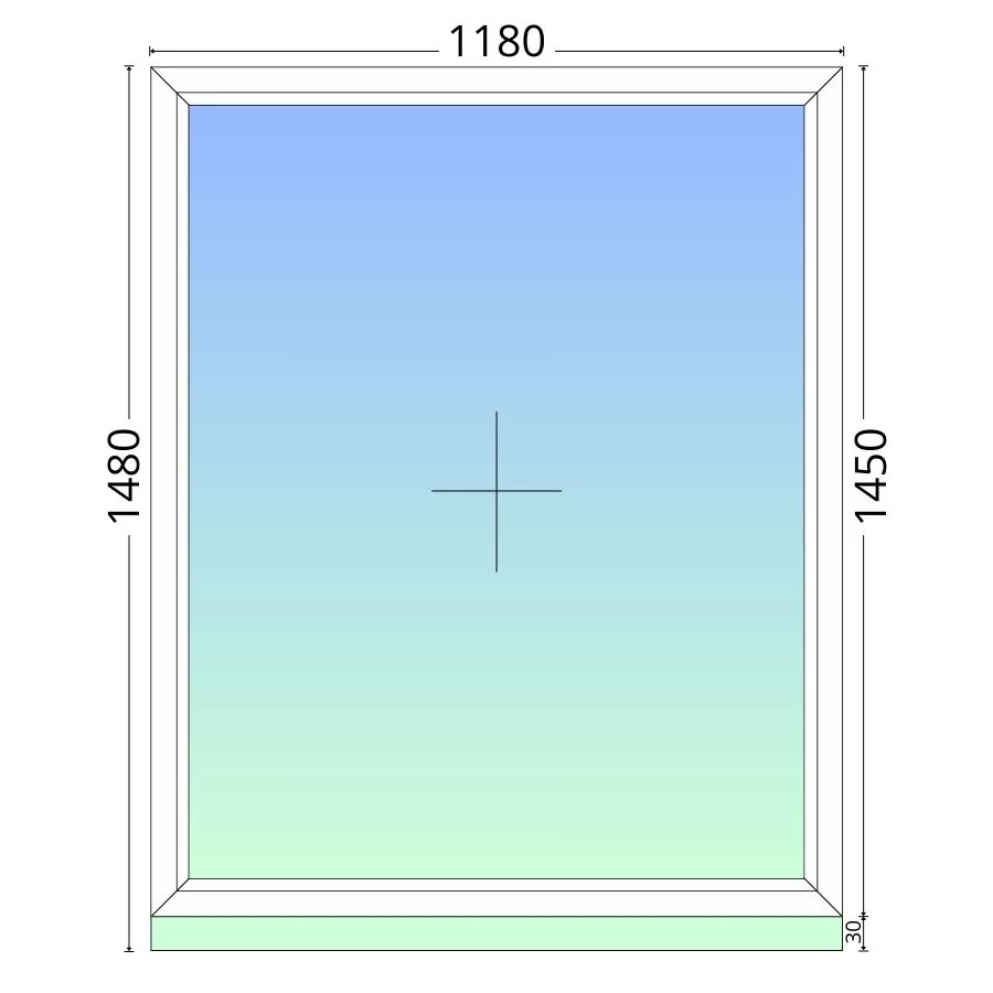 120x150cm, fix, háromrétegű üvegezésű, fehér Active Plus Therm műanyag ablak