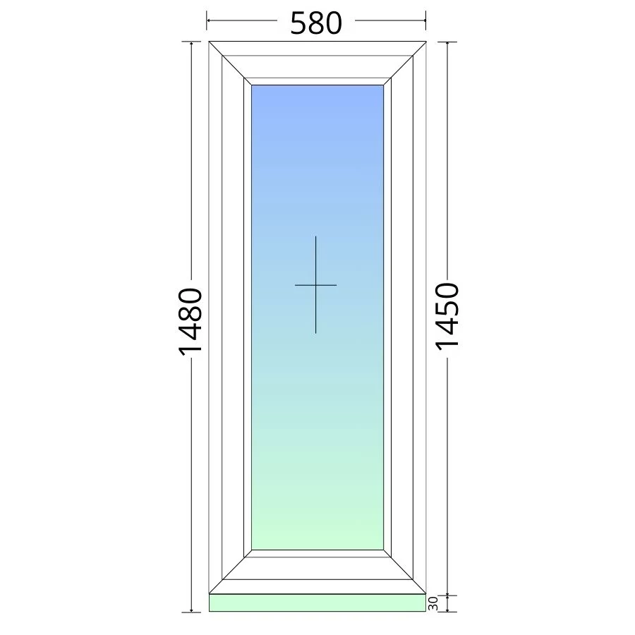 60x150cm, fix, kétrétegű üvegezésű, fehér Active műanyag ablak