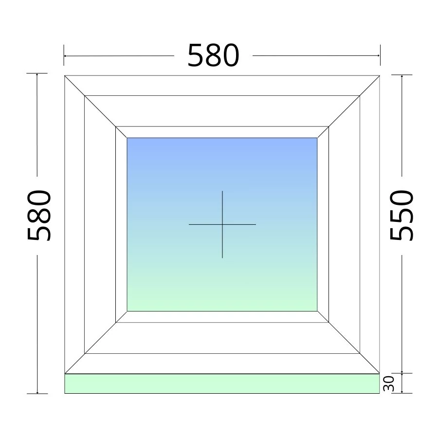 60x60cm, fix, kétrétegű üvegezésű, fehér Active műanyag ablak