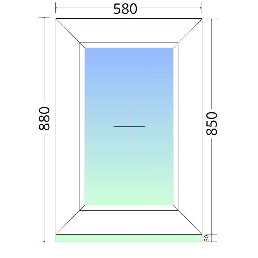 60x90cm, fix, háromrétegű üvegezésű, fehér Active Plus Therm műanyag ablak
