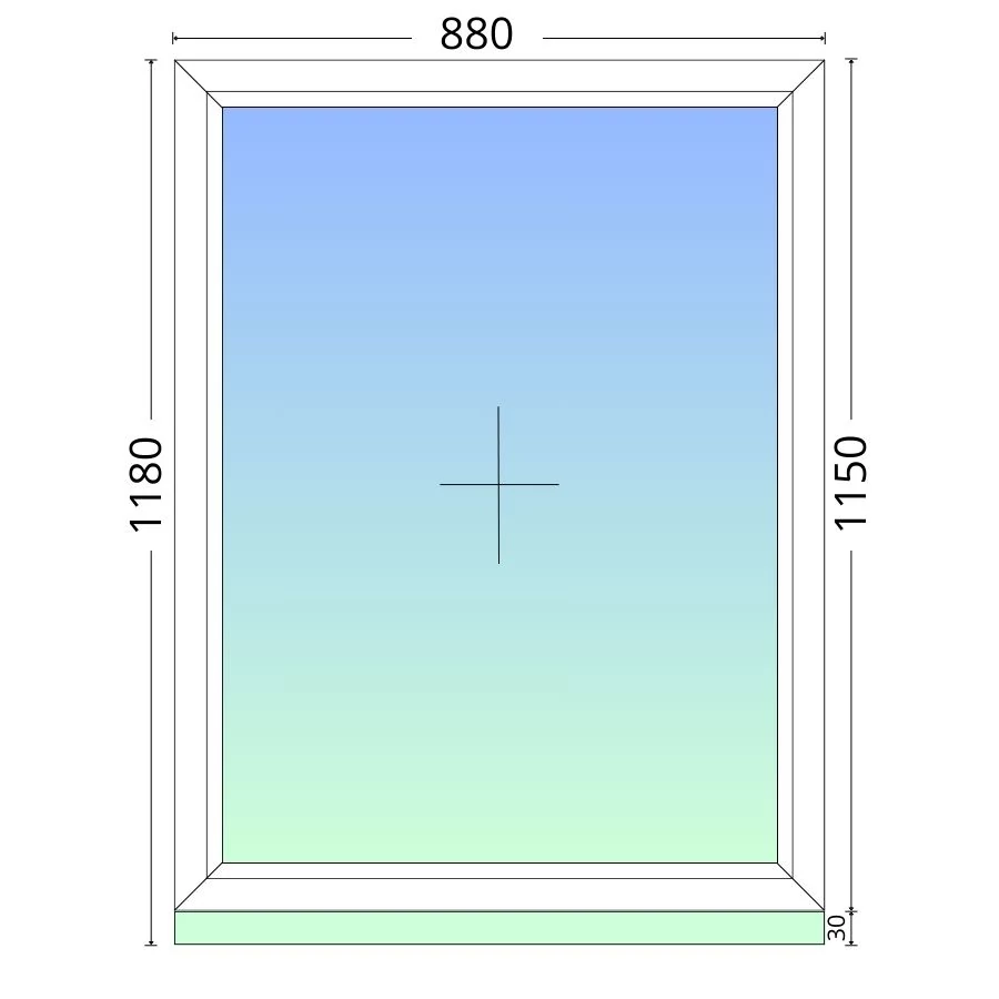 90x120cm, fix, háromrétegű üvegezésű, fehér Active Plus Therm műanyag ablak