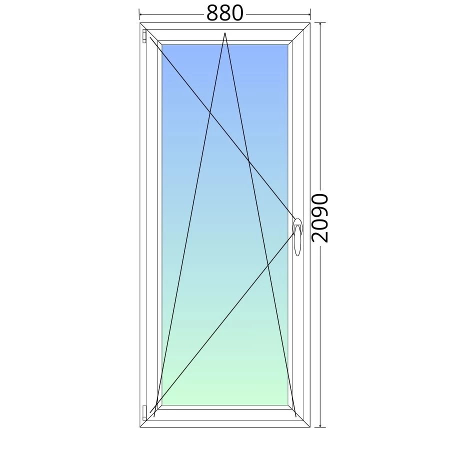 90x210cm, bukó-nyíló, balos, kétrétegű üvegezésű, fehér Active erkélyajtó