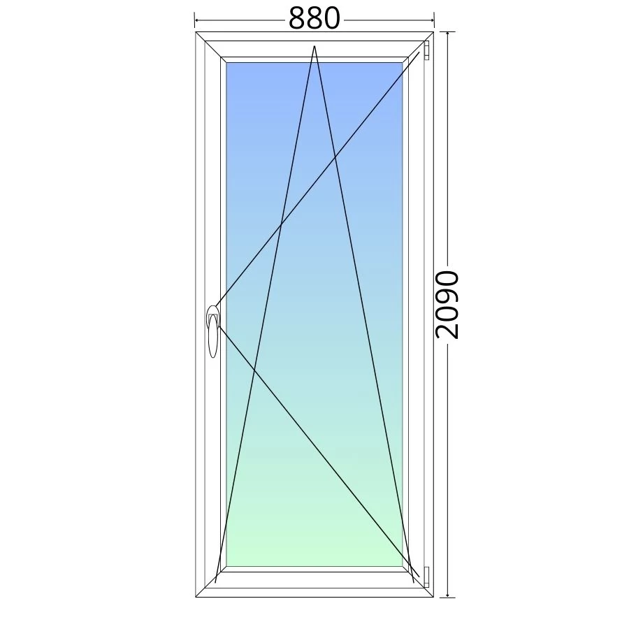 90x210cm, bukó-nyíló, jobbos, kétrétegű üvegezésű, fehér Active erkélyajtó