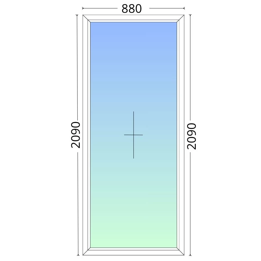 90x210cm, fix, háromrétegű üvegezésű, fehér Active Plus Therm műanyag erkélyajtó
