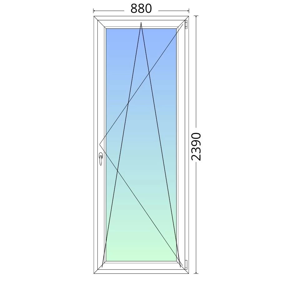 UTOLSÓ DARABOK_90x240cm, bukó-nyíló, jobbos, háromrétegű üvegezésű, fehér Active Plus Therm erkélyajtó_Maco_Vasalattal