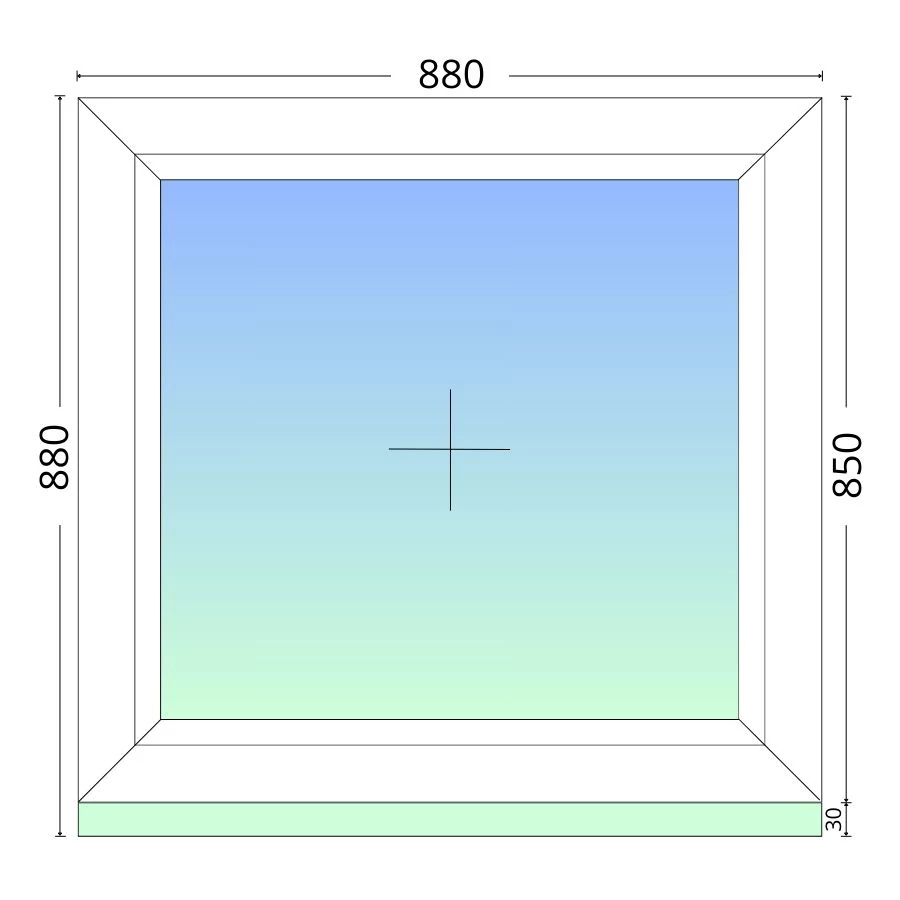 90x90cm, fix, kétrétegű üvegezésű, fehér Active műanyag ablak